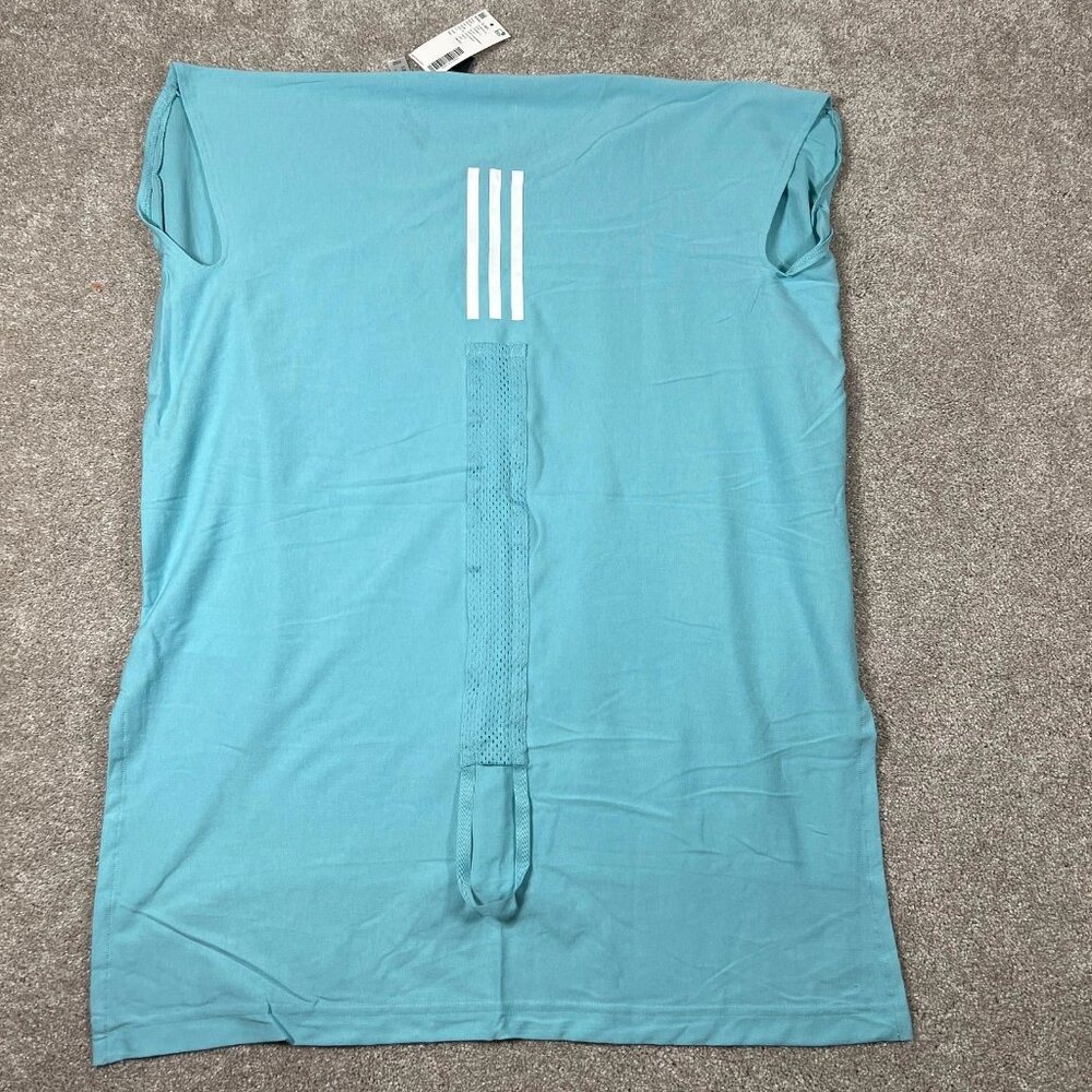Adidas Parley Womens Small Turquoise Blue Hi Low Hem Activewear‎ Tunic Top NWT - Picture 3 of 9